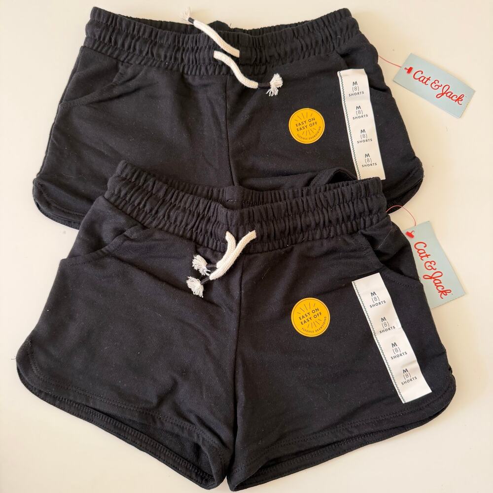 2x Cat & Jack Girls’ Knit Pull-On Shorts black